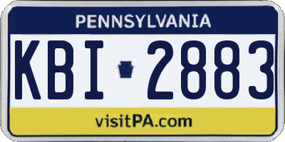 PA license plate KBI2883
