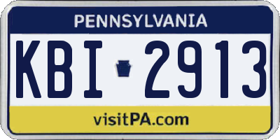 PA license plate KBI2913