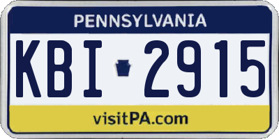 PA license plate KBI2915