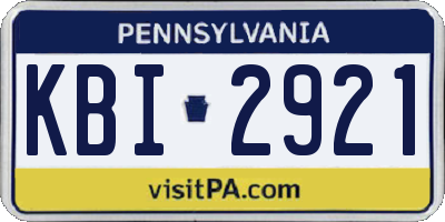 PA license plate KBI2921