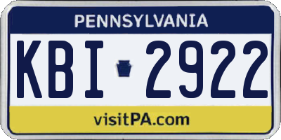 PA license plate KBI2922