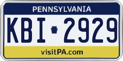 PA license plate KBI2929
