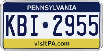 PA license plate KBI2955