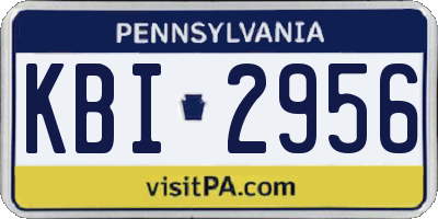 PA license plate KBI2956