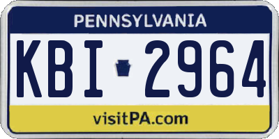 PA license plate KBI2964