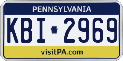 PA license plate KBI2969