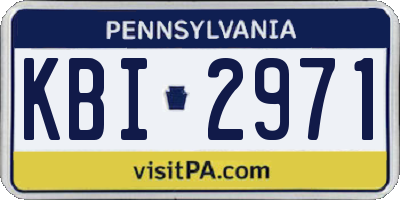 PA license plate KBI2971