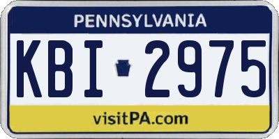 PA license plate KBI2975