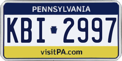 PA license plate KBI2997
