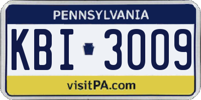 PA license plate KBI3009