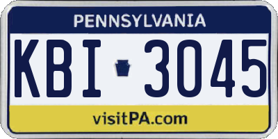 PA license plate KBI3045