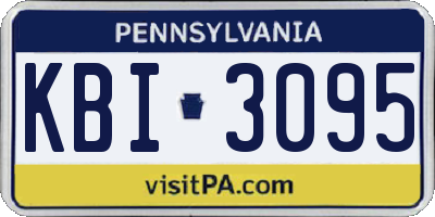 PA license plate KBI3095