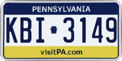PA license plate KBI3149