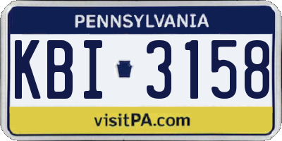 PA license plate KBI3158