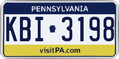 PA license plate KBI3198