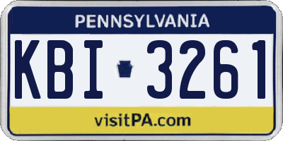 PA license plate KBI3261