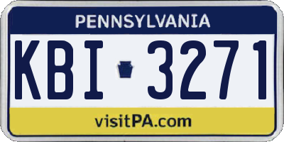 PA license plate KBI3271