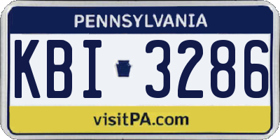 PA license plate KBI3286
