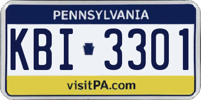 PA license plate KBI3301