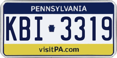 PA license plate KBI3319