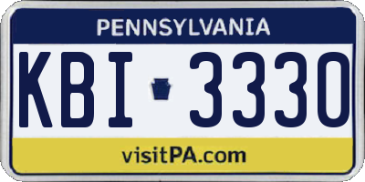 PA license plate KBI3330