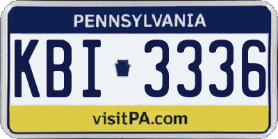 PA license plate KBI3336
