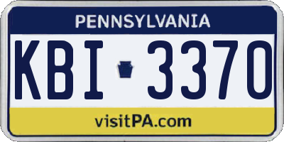 PA license plate KBI3370