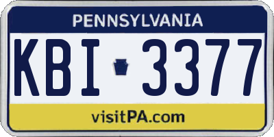 PA license plate KBI3377
