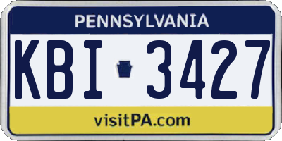 PA license plate KBI3427