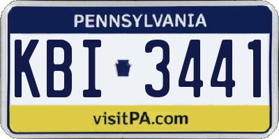 PA license plate KBI3441