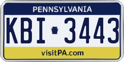 PA license plate KBI3443