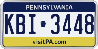 PA license plate KBI3448