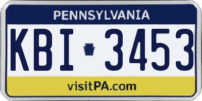 PA license plate KBI3453