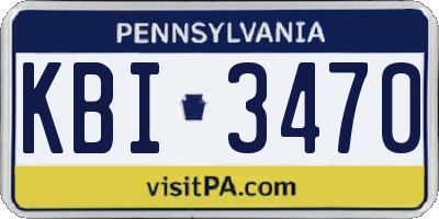 PA license plate KBI3470