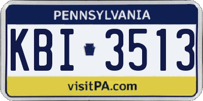 PA license plate KBI3513
