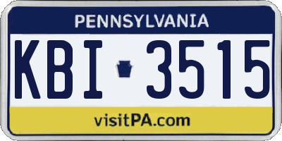 PA license plate KBI3515