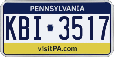 PA license plate KBI3517