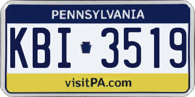 PA license plate KBI3519