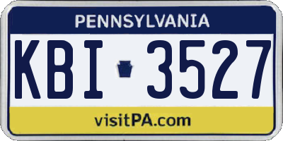 PA license plate KBI3527