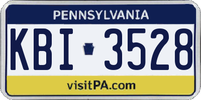 PA license plate KBI3528