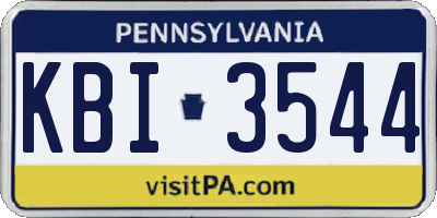 PA license plate KBI3544