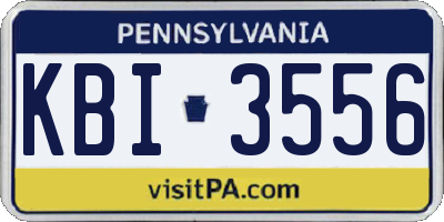 PA license plate KBI3556