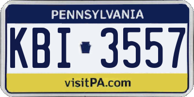 PA license plate KBI3557