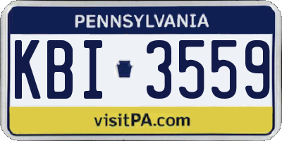 PA license plate KBI3559