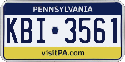 PA license plate KBI3561