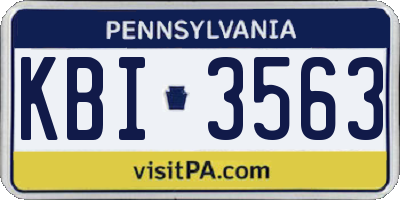 PA license plate KBI3563
