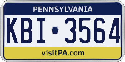 PA license plate KBI3564