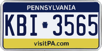 PA license plate KBI3565