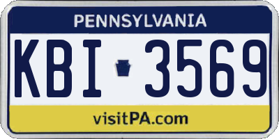 PA license plate KBI3569