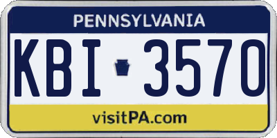 PA license plate KBI3570